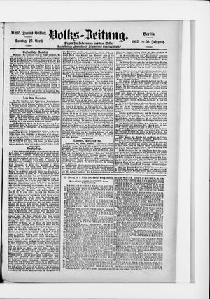 Volks-Zeitung vom 27.04.1902