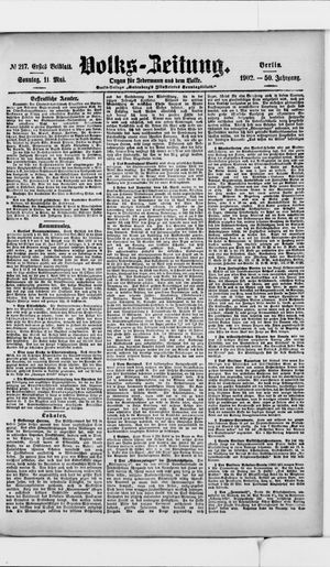 Volks-Zeitung vom 11.05.1902