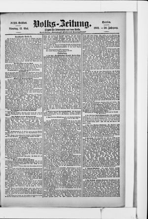 Volks-Zeitung on May 13, 1902