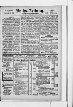 Volks-Zeitung vom 14.05.1902
