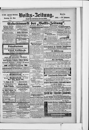 Volks-Zeitung vom 25.05.1902