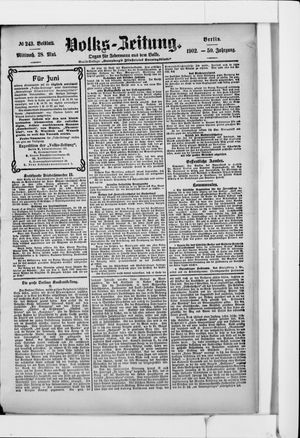 Volks-Zeitung vom 28.05.1902