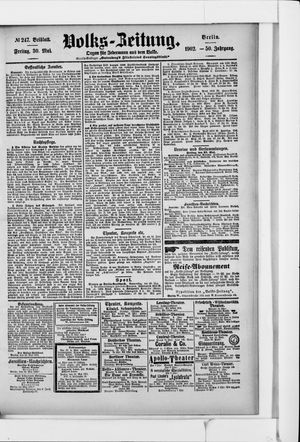 Volks-Zeitung on May 30, 1902
