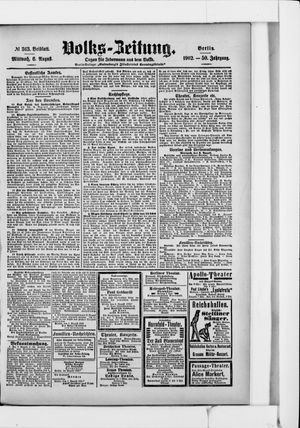 Volks-Zeitung on Aug 6, 1902