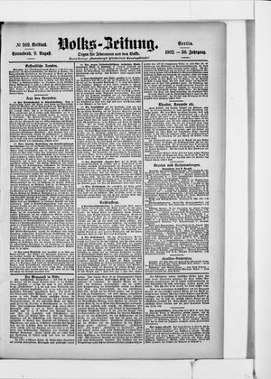 Volks-Zeitung on Aug 9, 1902