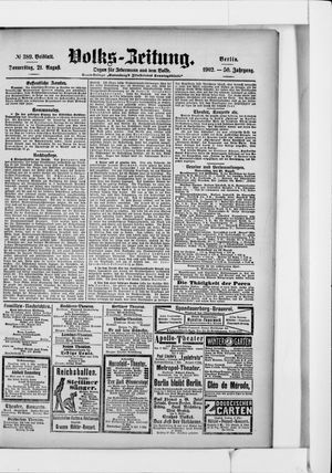 Volks-Zeitung vom 21.08.1902