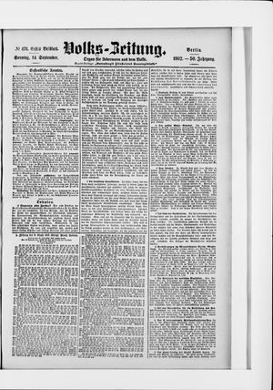 Volks-Zeitung on Sep 14, 1902