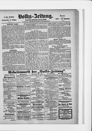 Volks-Zeitung on Oct 2, 1902