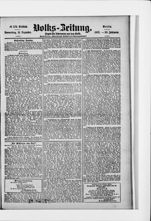 Volks-Zeitung vom 11.12.1902