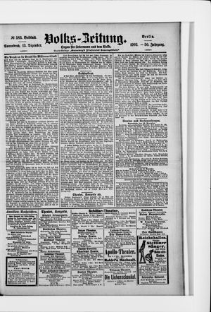 Volks-Zeitung vom 13.12.1902