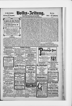 Volks-Zeitung vom 23.12.1902