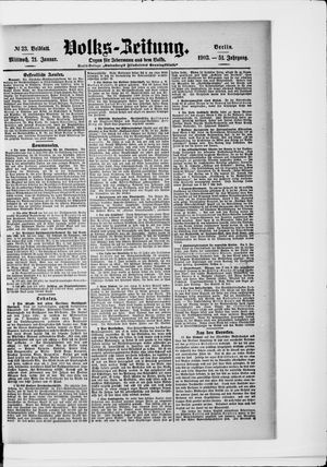 Volks-Zeitung on Jan 21, 1903