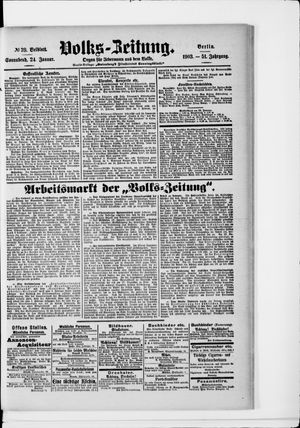 Volks-Zeitung on Jan 24, 1903