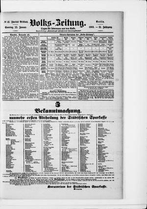 Volks-Zeitung on Jan 25, 1903