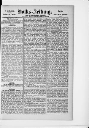 Volks-Zeitung vom 30.01.1903