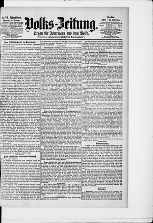 Volks-Zeitung vom 16.02.1903