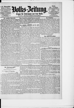 Volks-Zeitung on Feb 18, 1903