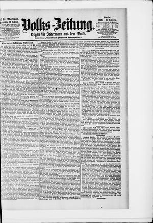 Volks-Zeitung on Feb 19, 1903