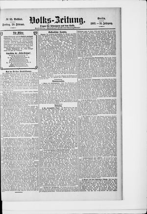 Volks-Zeitung vom 20.02.1903