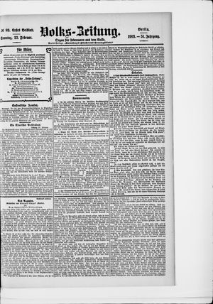 Volks-Zeitung vom 22.02.1903