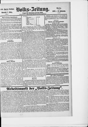 Volks-Zeitung vom 01.03.1903
