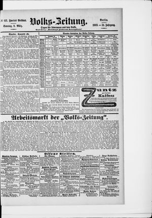 Volks-Zeitung vom 08.03.1903