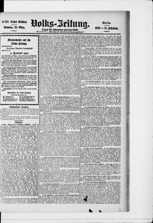Volks-Zeitung vom 22.03.1903