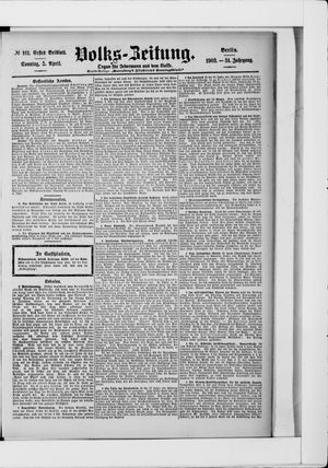 Volks-Zeitung on Apr 5, 1903