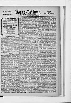 Volks-Zeitung vom 22.04.1903