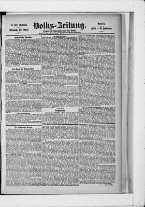 Volks-Zeitung vom 29.04.1903