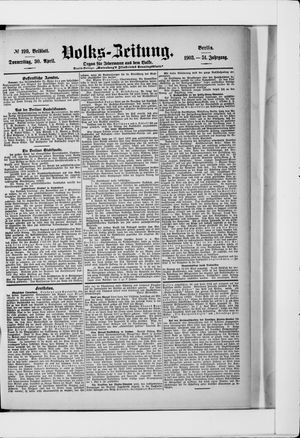 Volks-Zeitung vom 30.04.1903