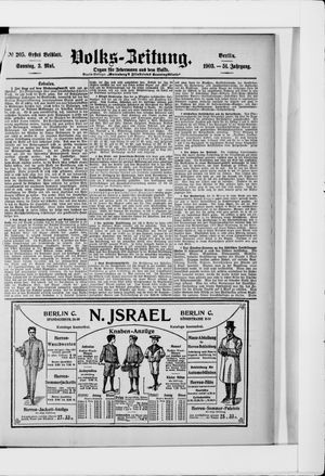 Volks-Zeitung vom 03.05.1903