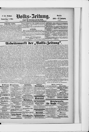 Volks-Zeitung vom 07.05.1903