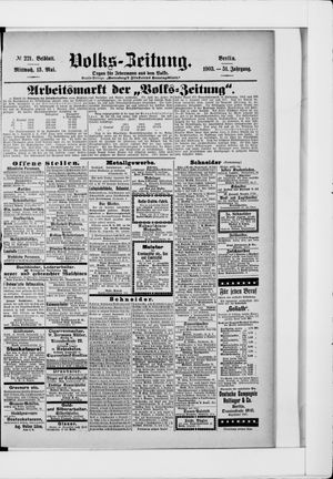 Volks-Zeitung on May 13, 1903
