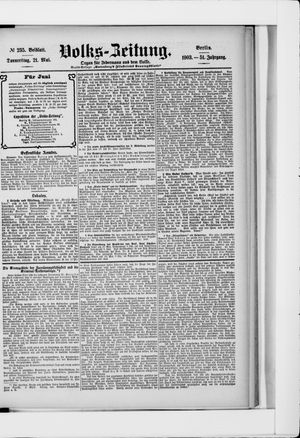 Volks-Zeitung on May 21, 1903