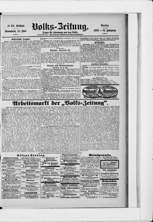 Volks-Zeitung vom 13.06.1903
