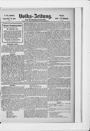Volks-Zeitung vom 18.06.1903