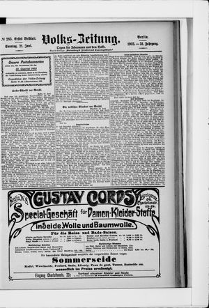 Volks-Zeitung vom 21.06.1903