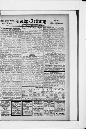 Volks-Zeitung on Aug 9, 1903