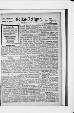 Volks-Zeitung vom 16.08.1903