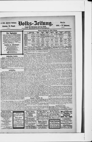 Volks-Zeitung vom 23.08.1903
