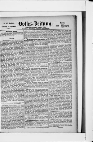 Volks-Zeitung vom 01.09.1903