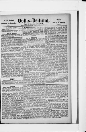 Volks-Zeitung vom 10.09.1903