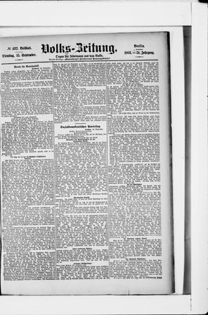 Volks-Zeitung vom 15.09.1903