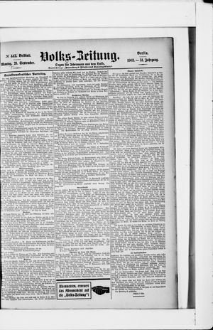 Volks-Zeitung vom 21.09.1903
