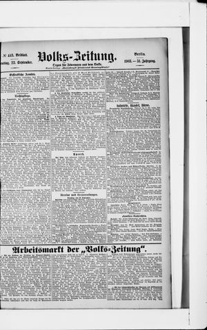 Volks-Zeitung vom 22.09.1903