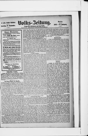 Volks-Zeitung vom 27.09.1903
