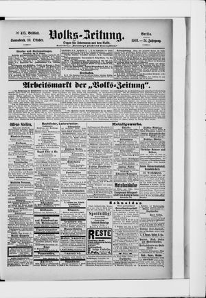 Volks-Zeitung on Oct 10, 1903