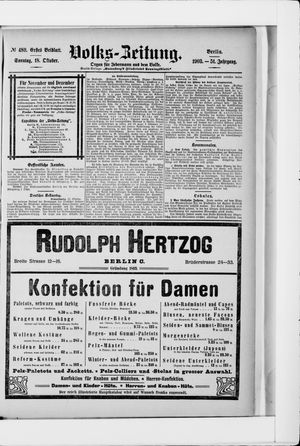 Volks-Zeitung vom 18.10.1903