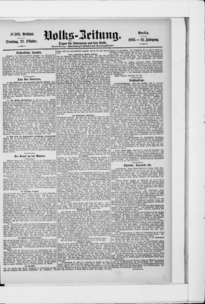 Volks-Zeitung vom 27.10.1903
